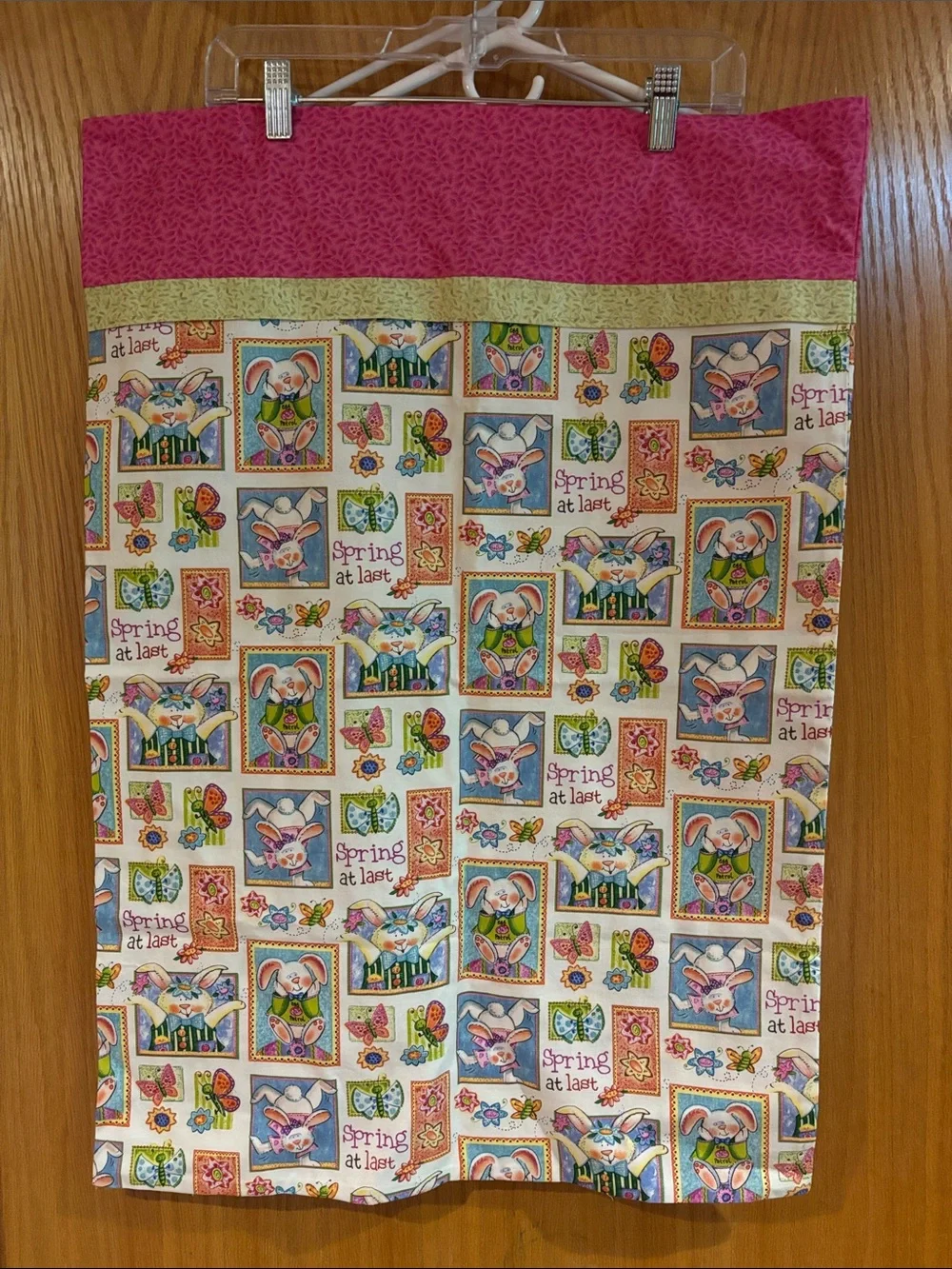 Spring Time/Easter Bunny Duvet Cover Pink/Green